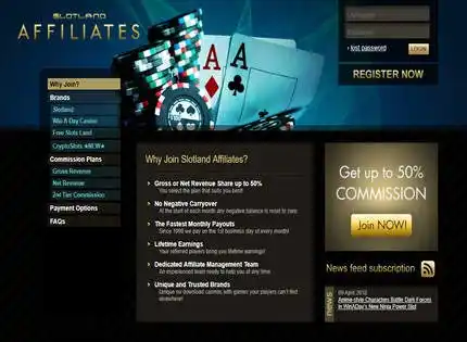 Slotland Affiliates features