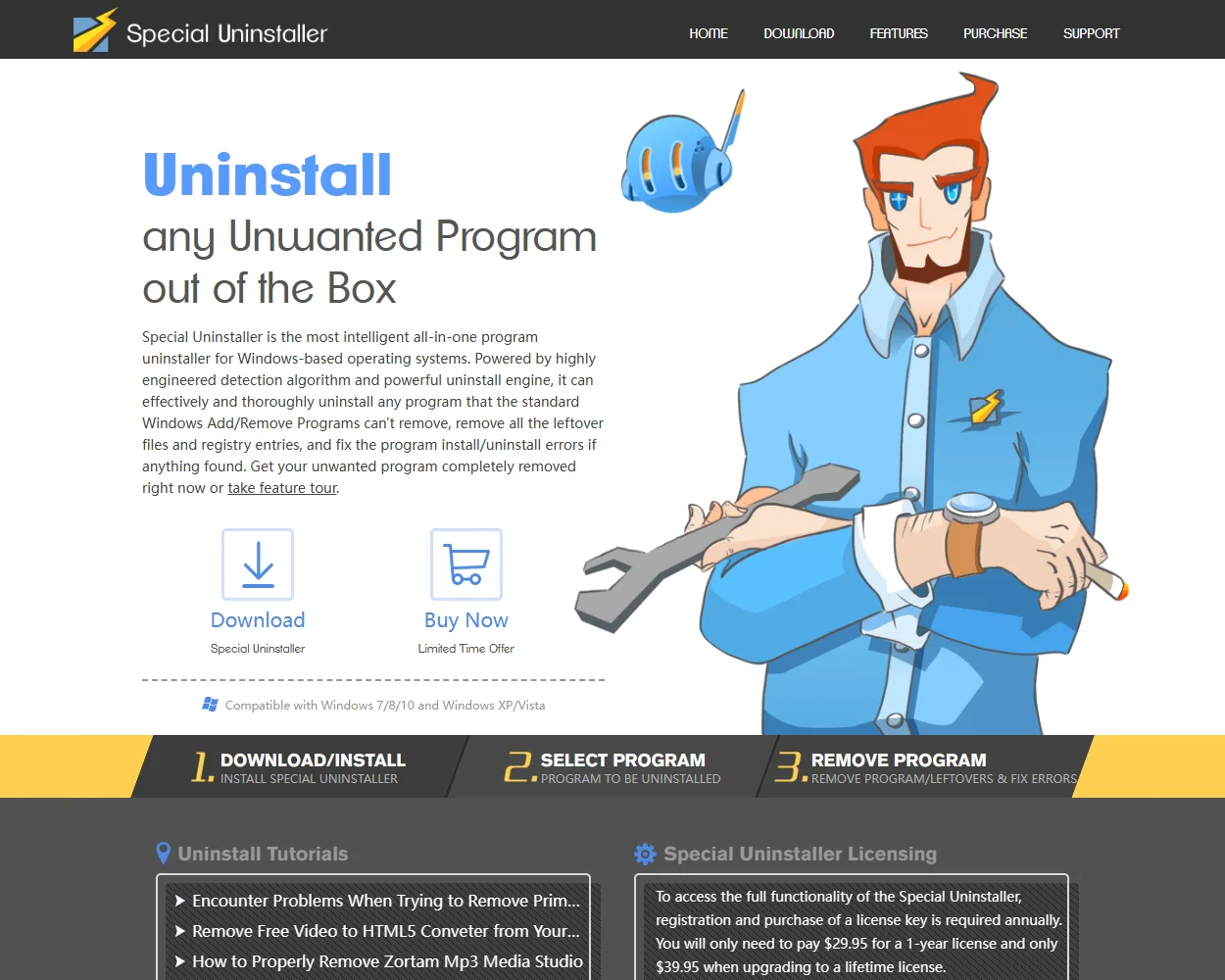 Special Uninstaller features