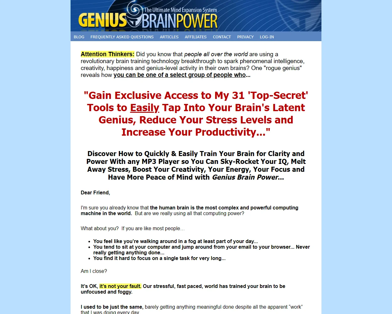 Genius Brain Power features