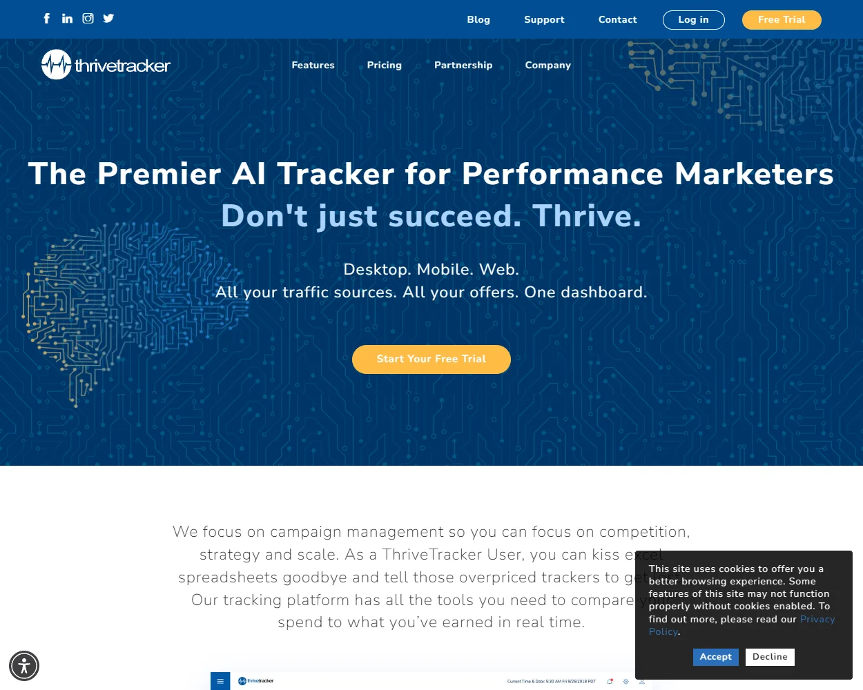 Thrive Tracker features