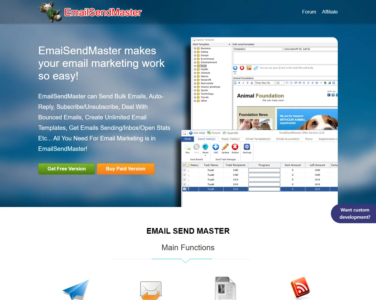 Email Send Master features