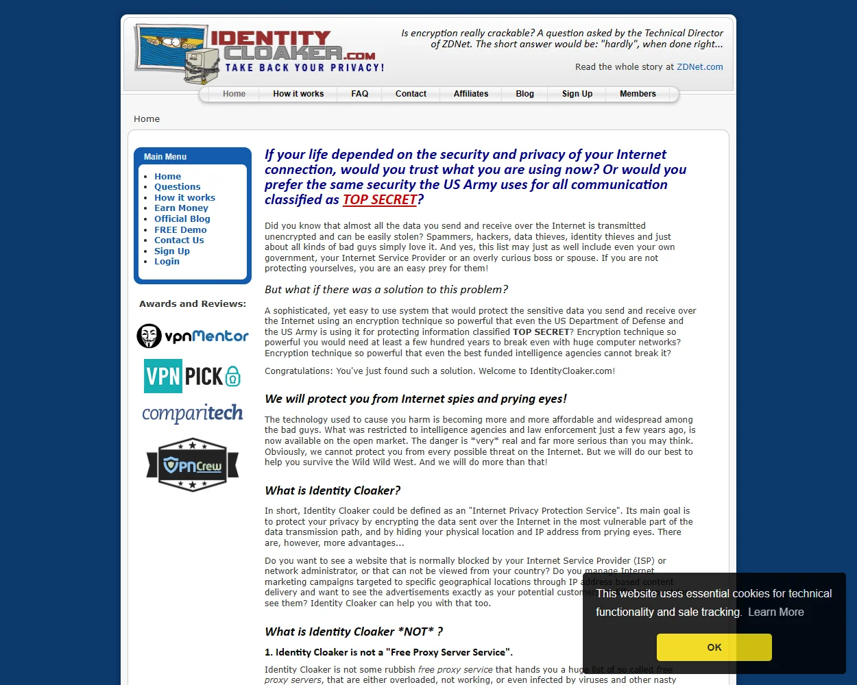 Identity Cloaker features
