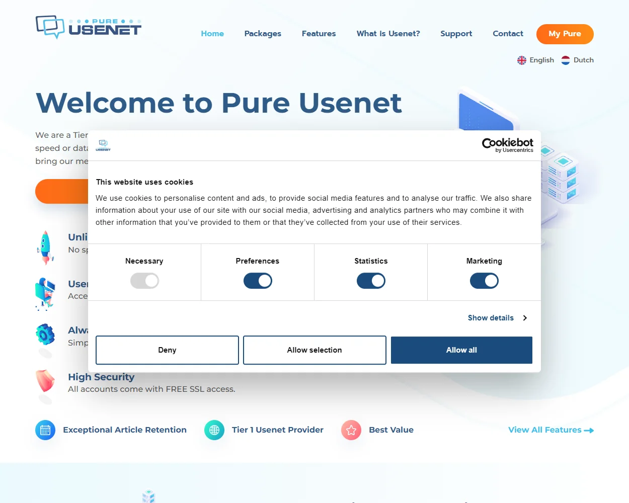 Pure Usenet features