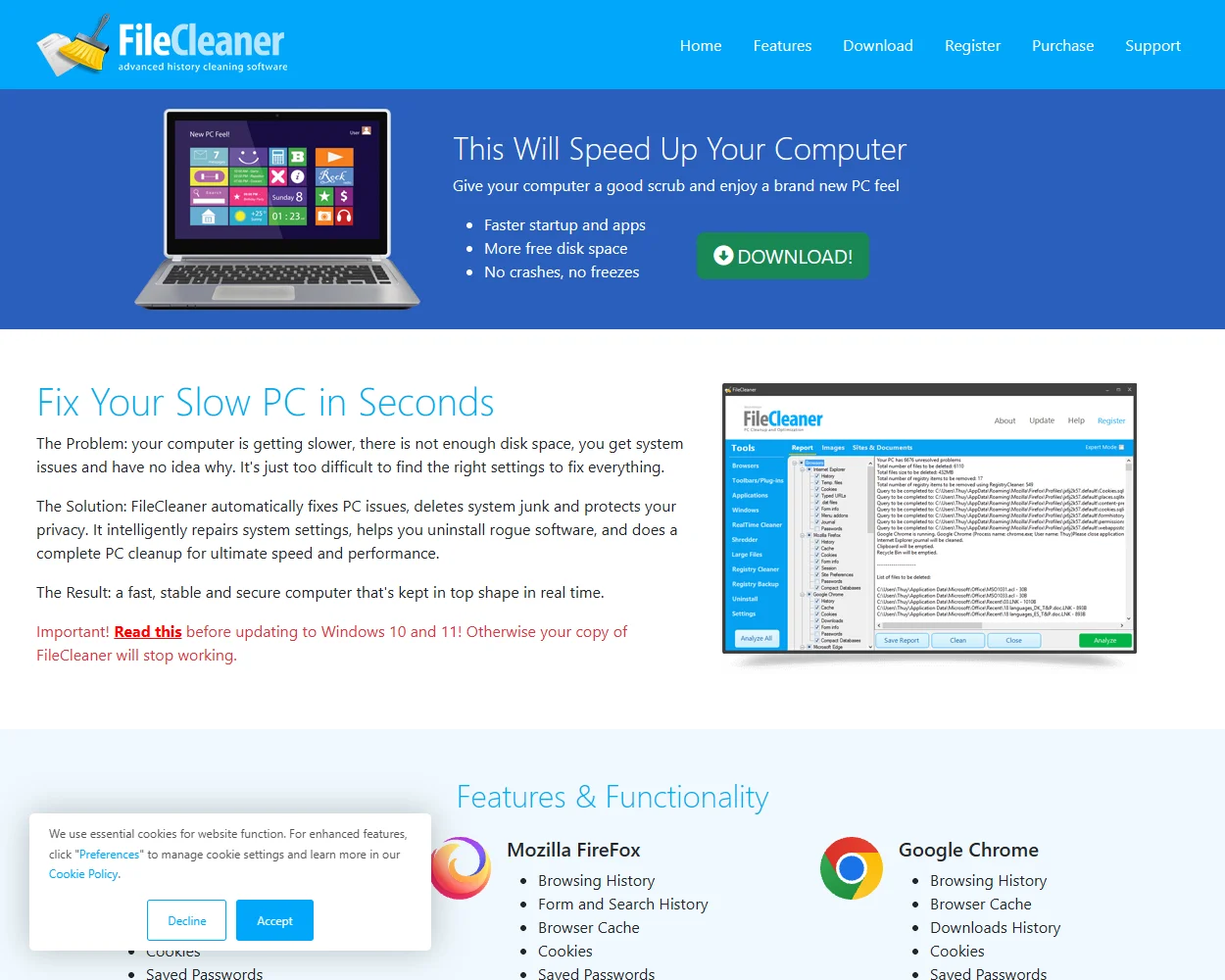 FileCleaner features
