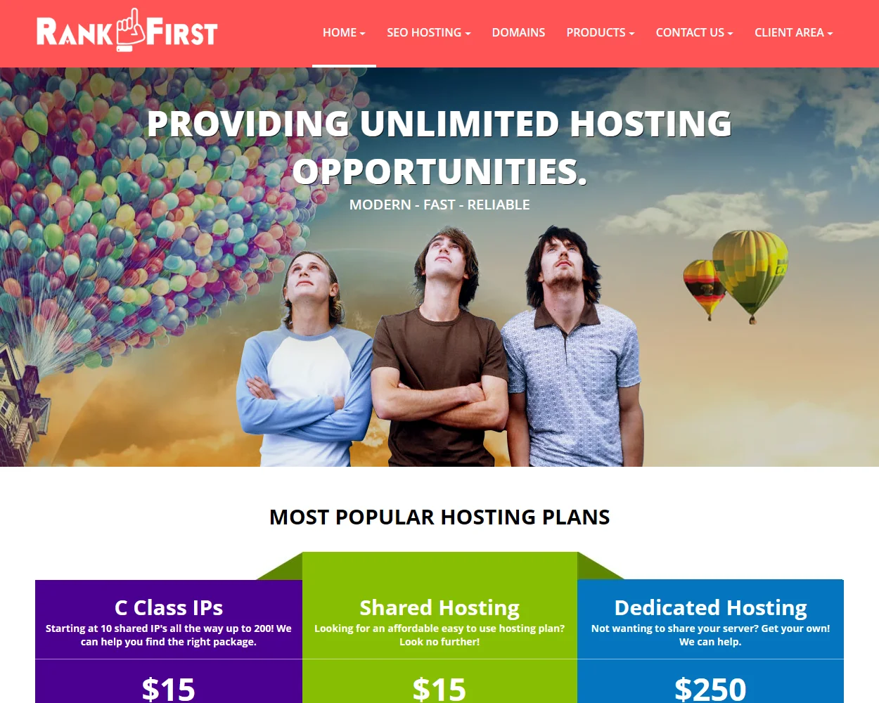 RankFirstHosting features