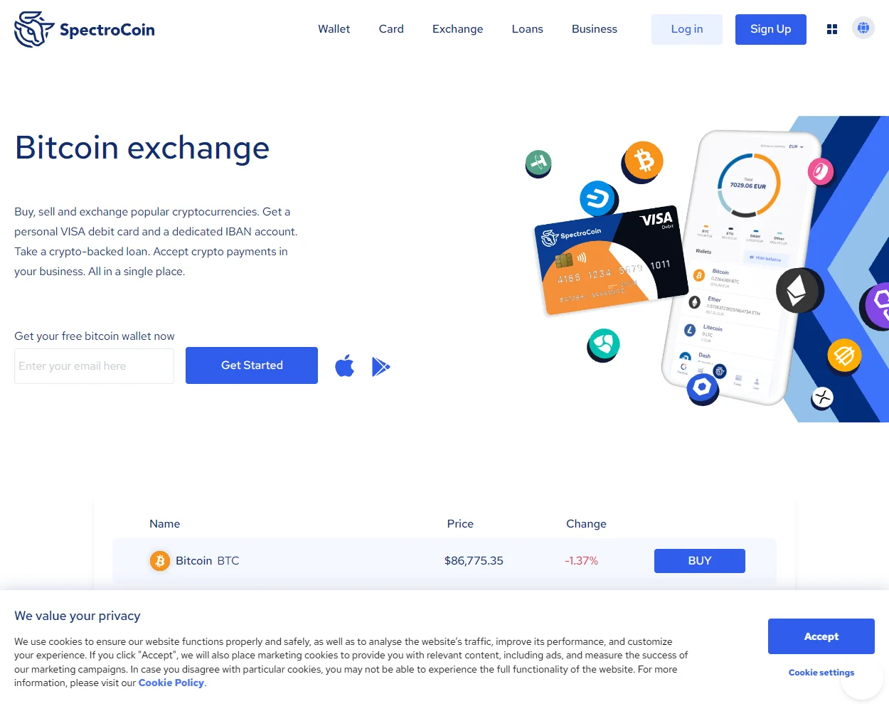 SpectroCoin features