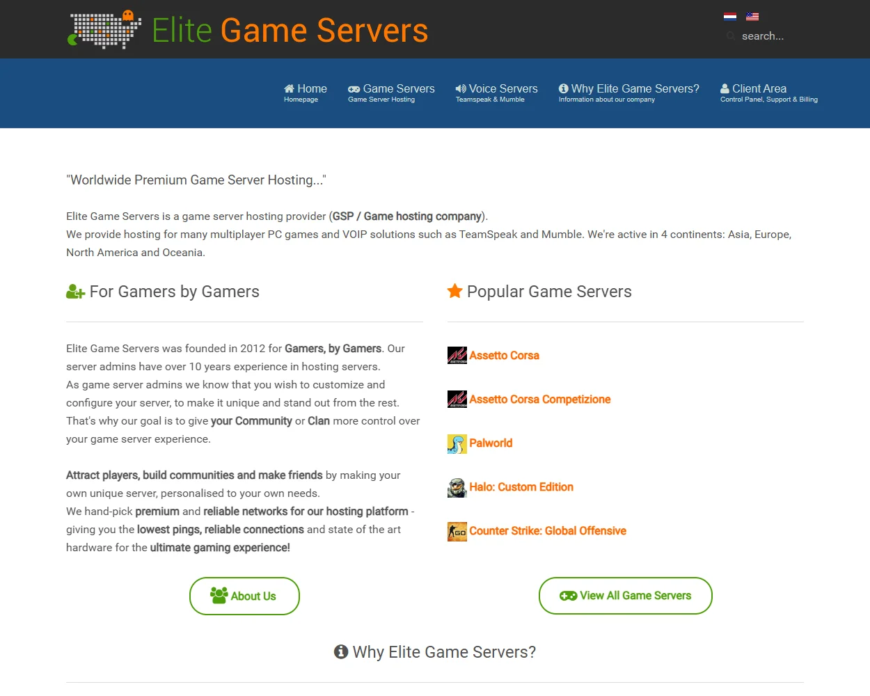 Elitegameservers features