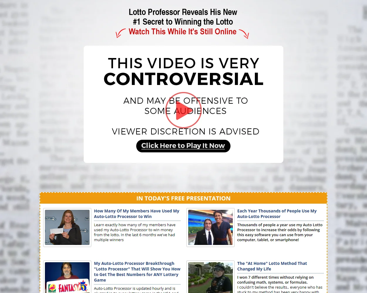 Auto Lotto Processor features