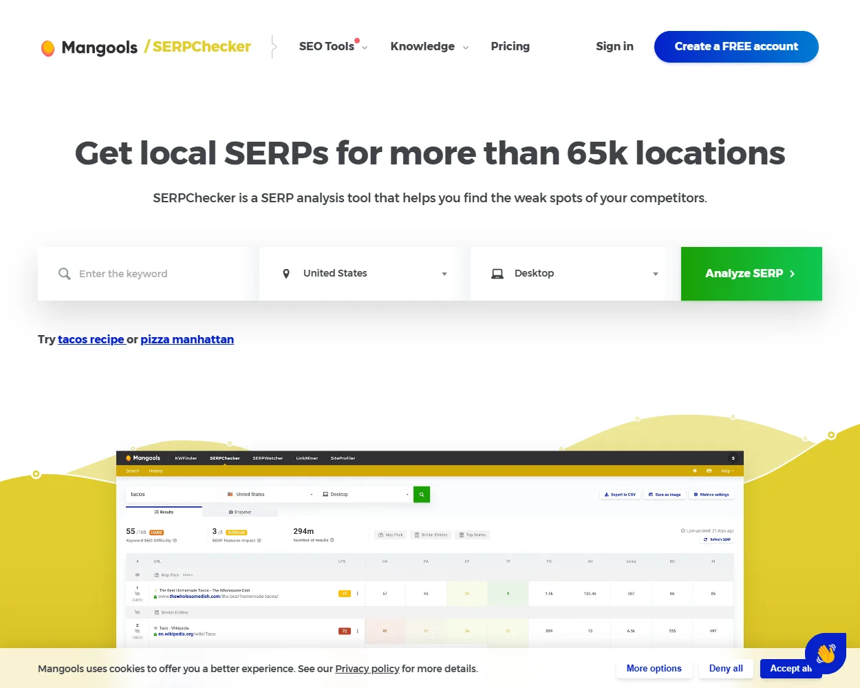 SERPchecker features