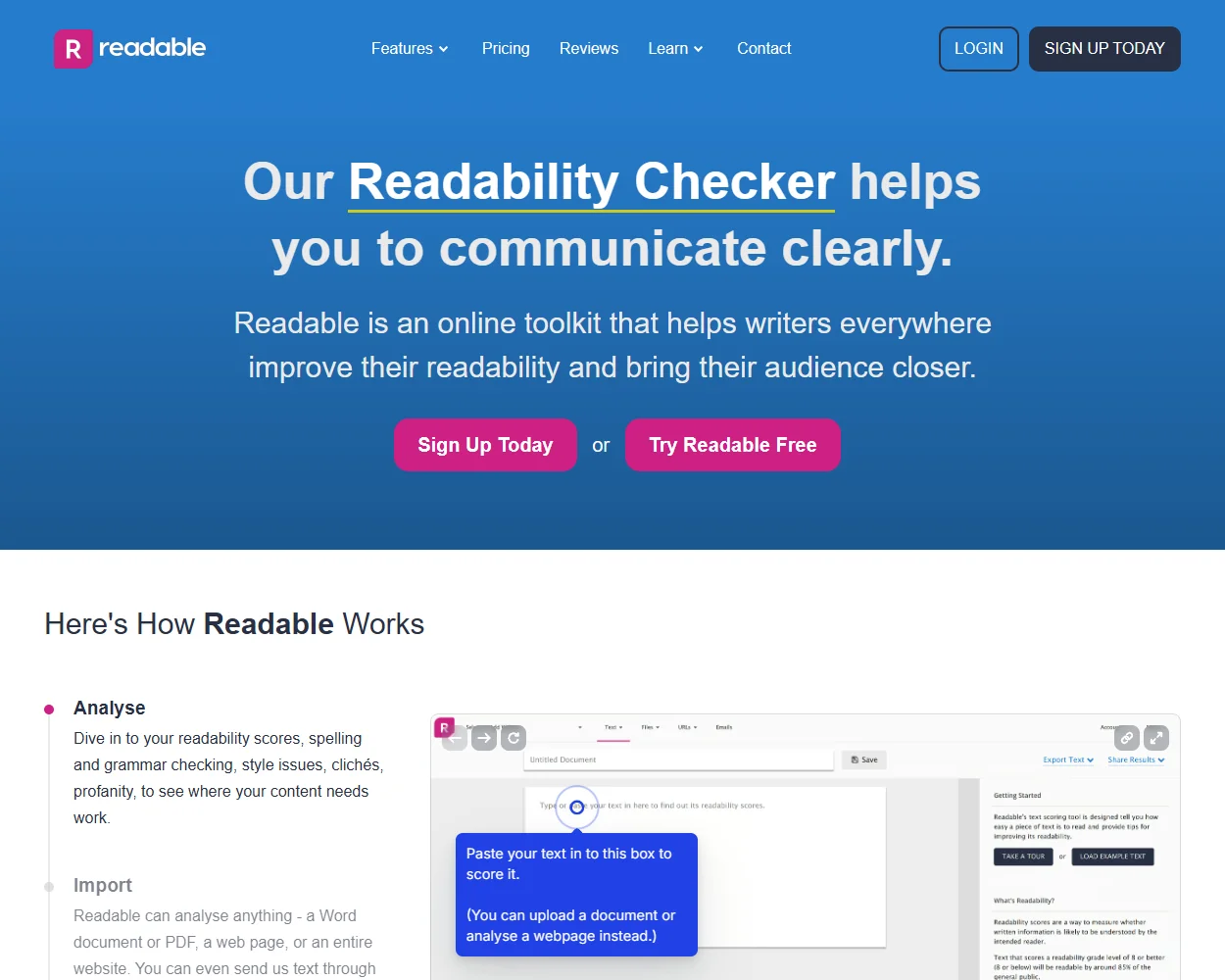 Readable.io features