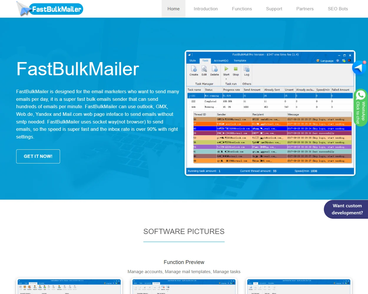 FastBulkMailer features