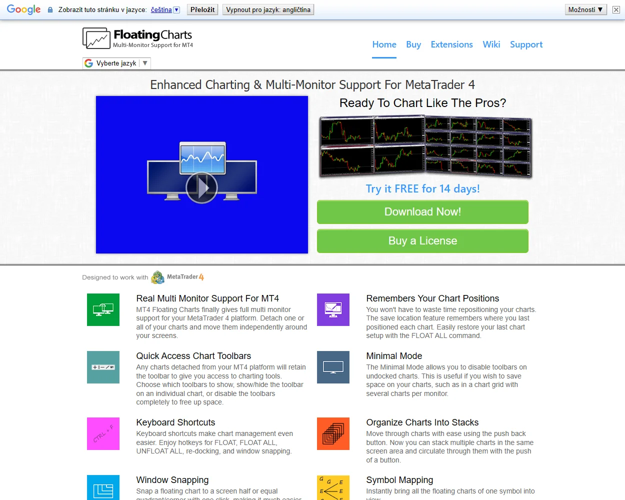 MT4 Floating Charts features
