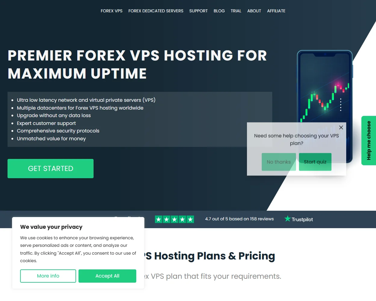 VPS Forex Trader features