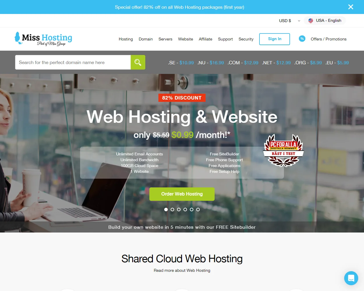 MissHosting.com features