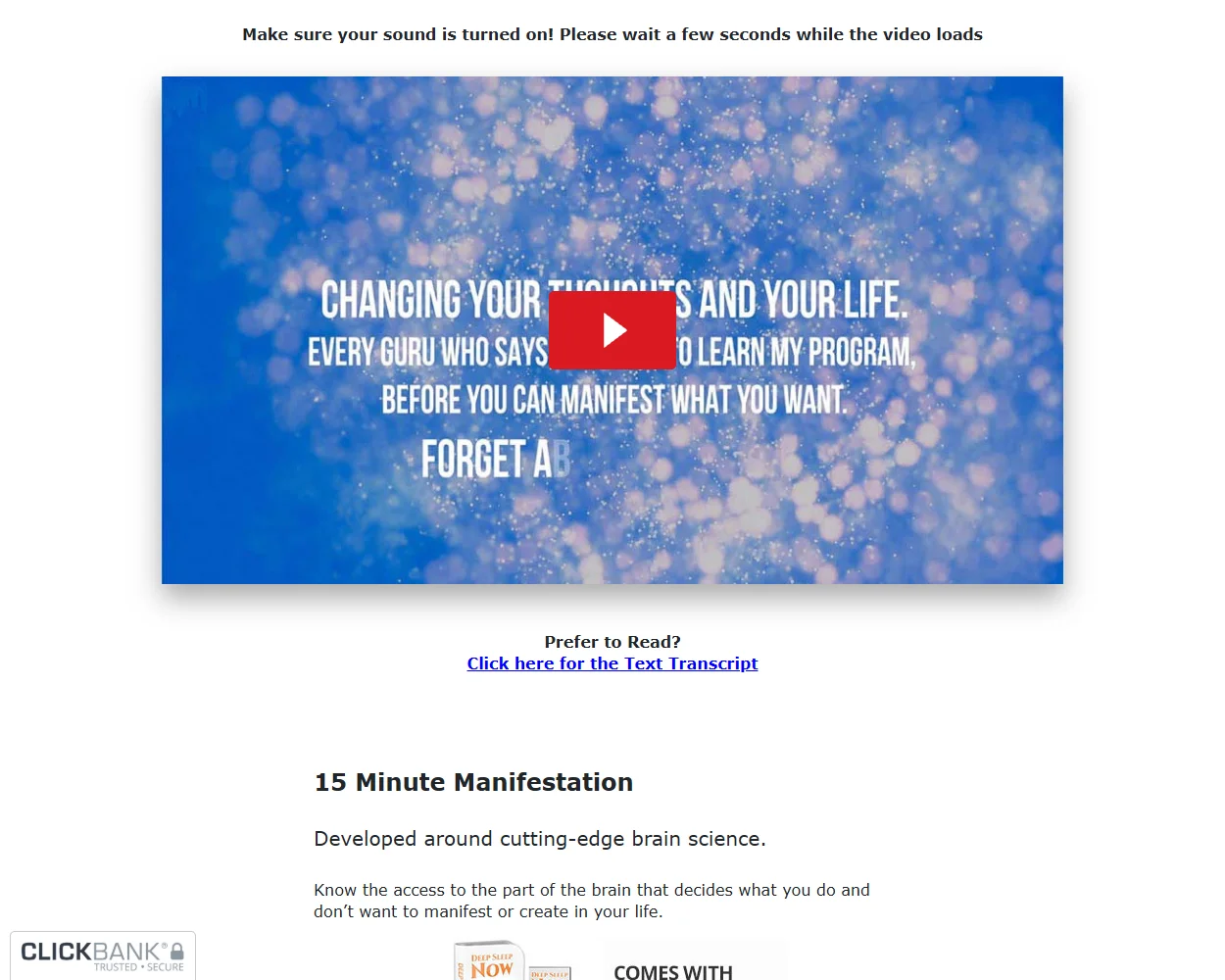 15 Minute Manifestation features
