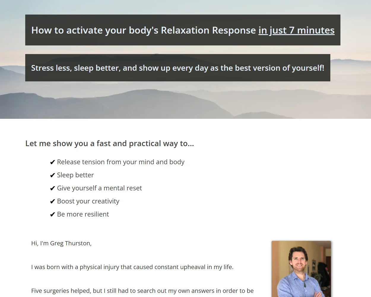 Seven Minute Mindfulness features