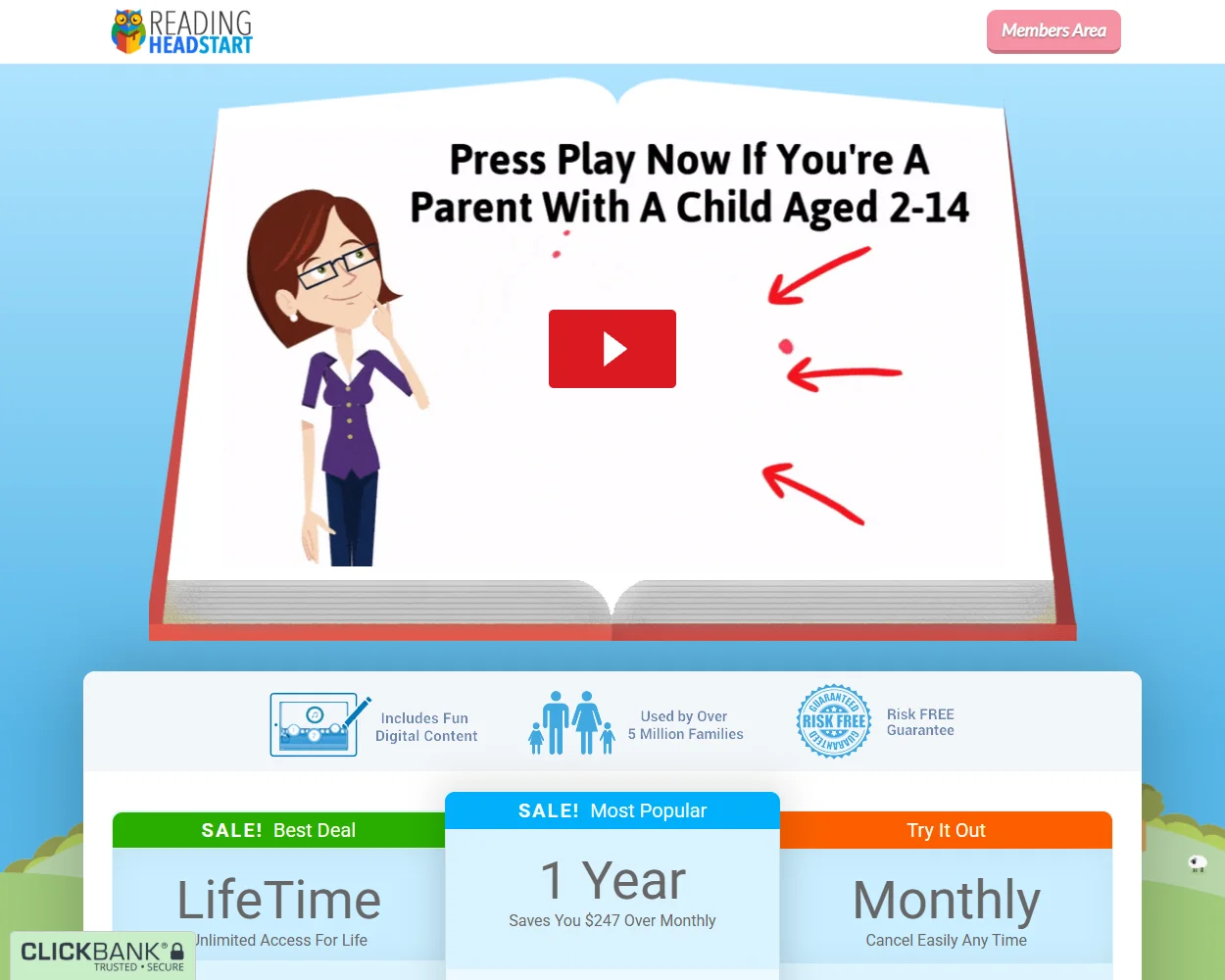 Reading Head Start features