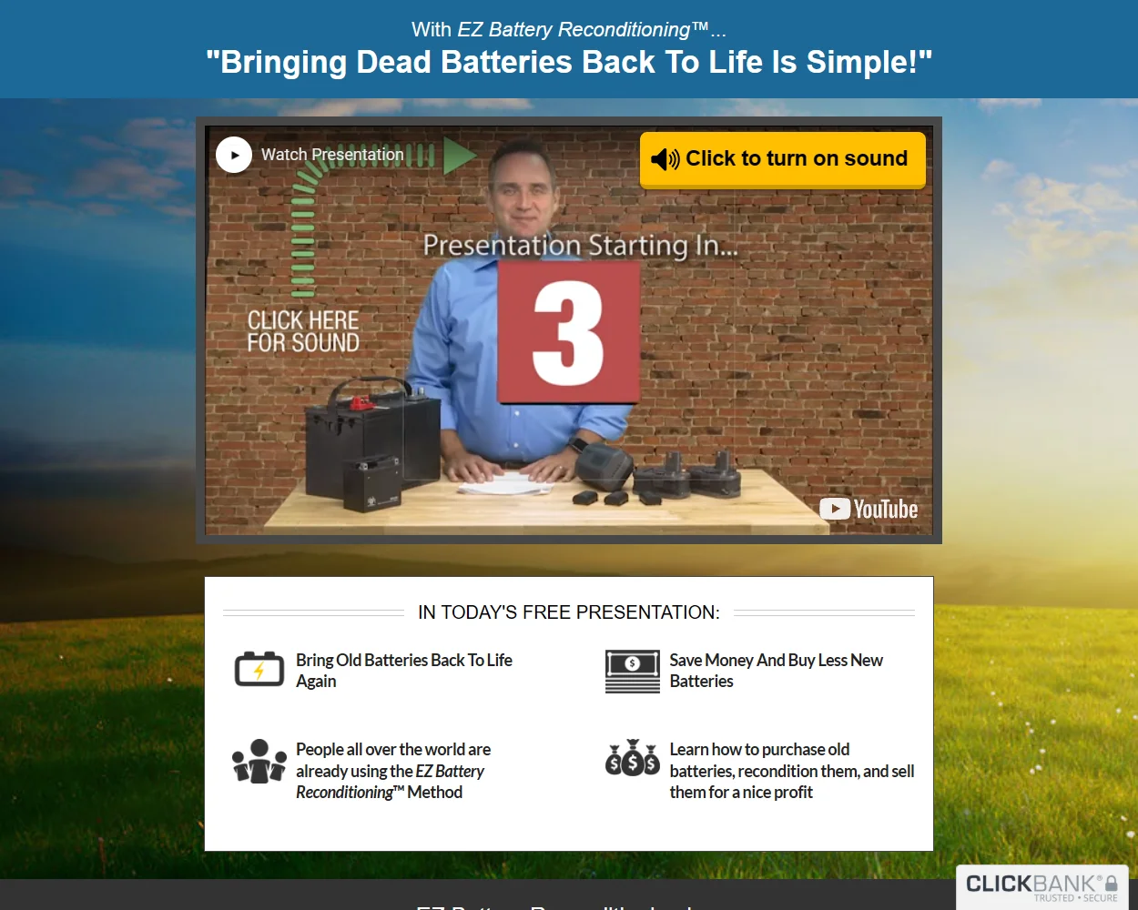 EZ Battery Reconditioning features