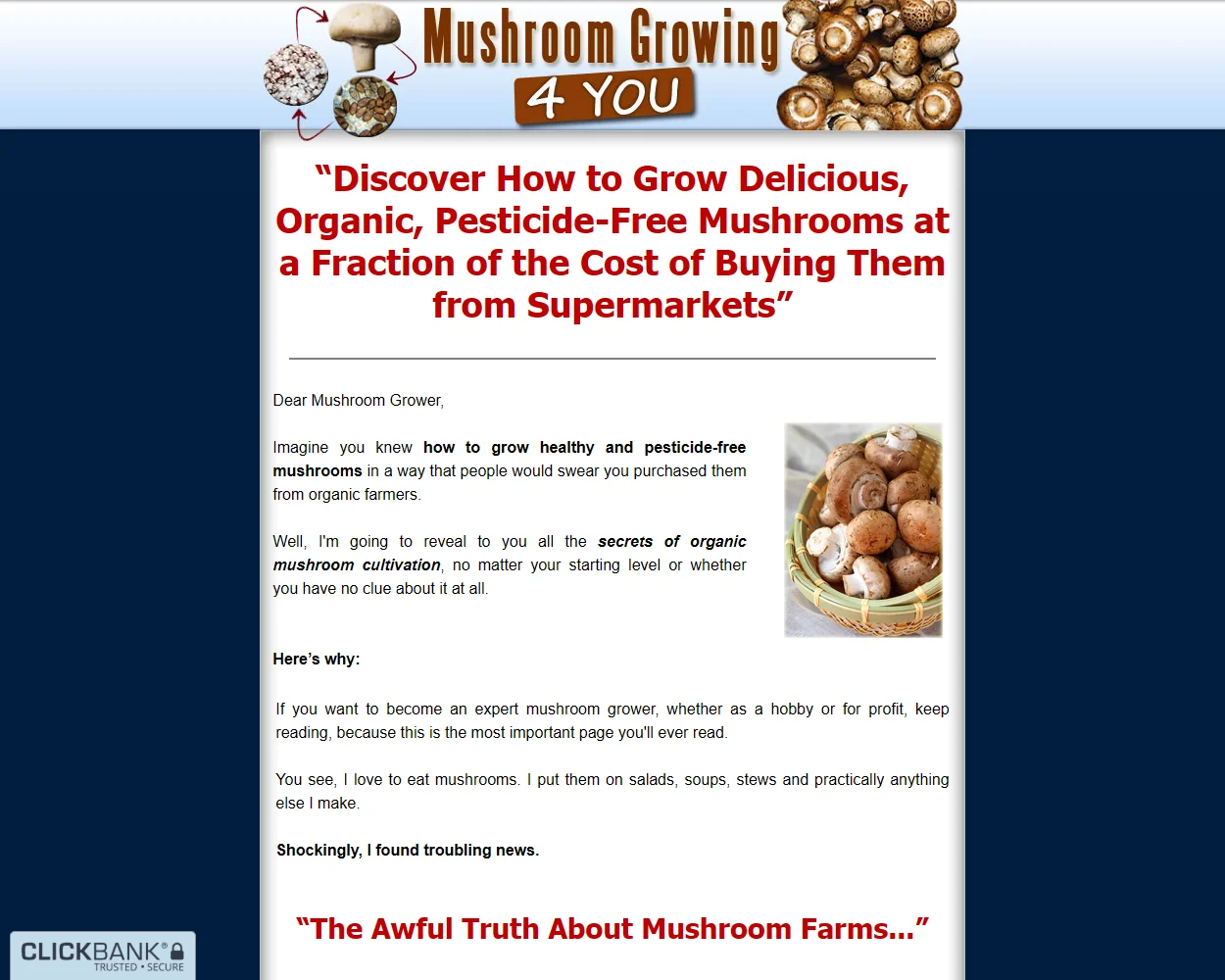 Mushroom Growing 4 You features