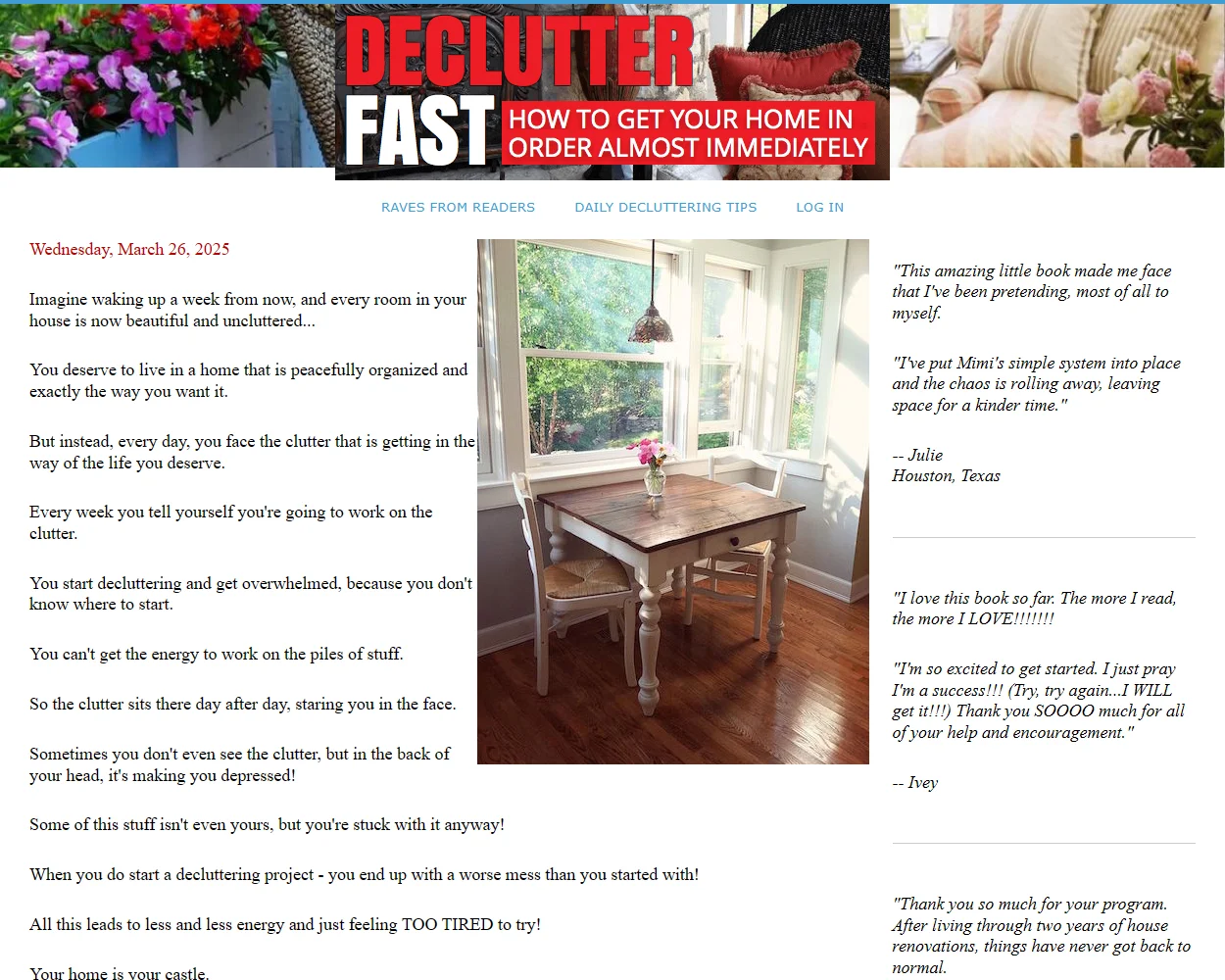 Declutter Fast features