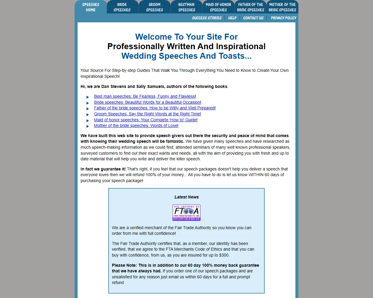 Wedding Speeches 4 You features