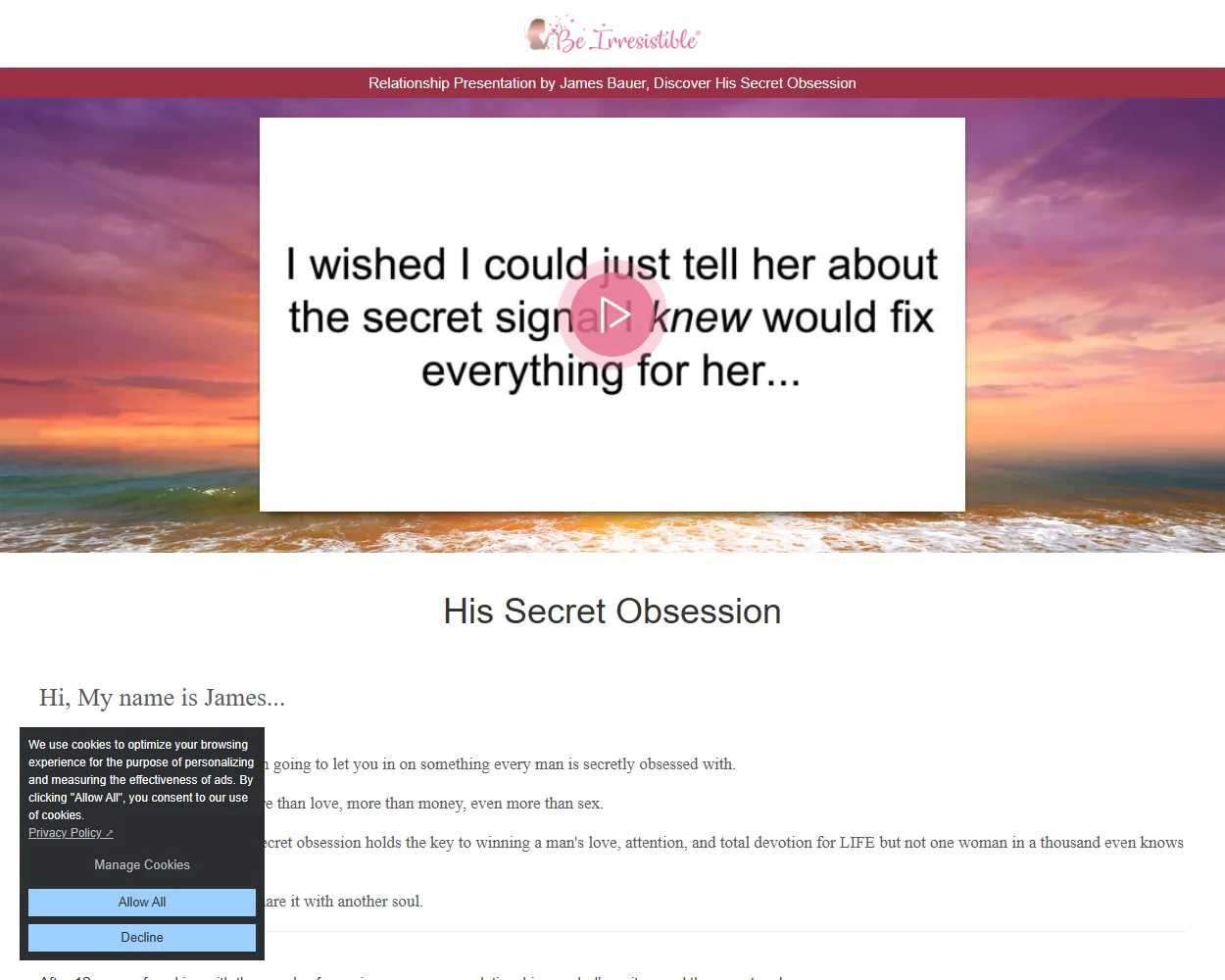 His Secret Obsession features