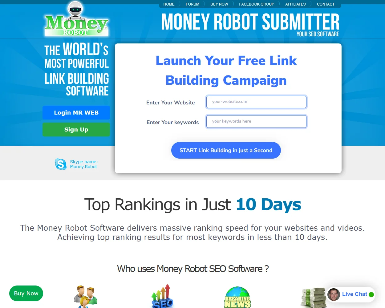 Money Robot Submitter features