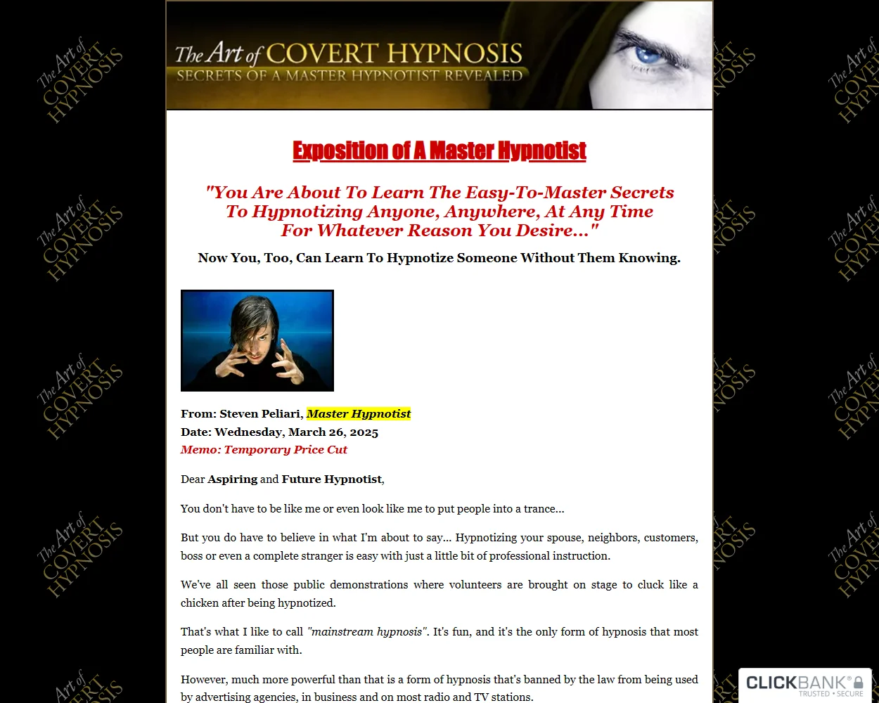 The Art Of Covert Hypnosis features