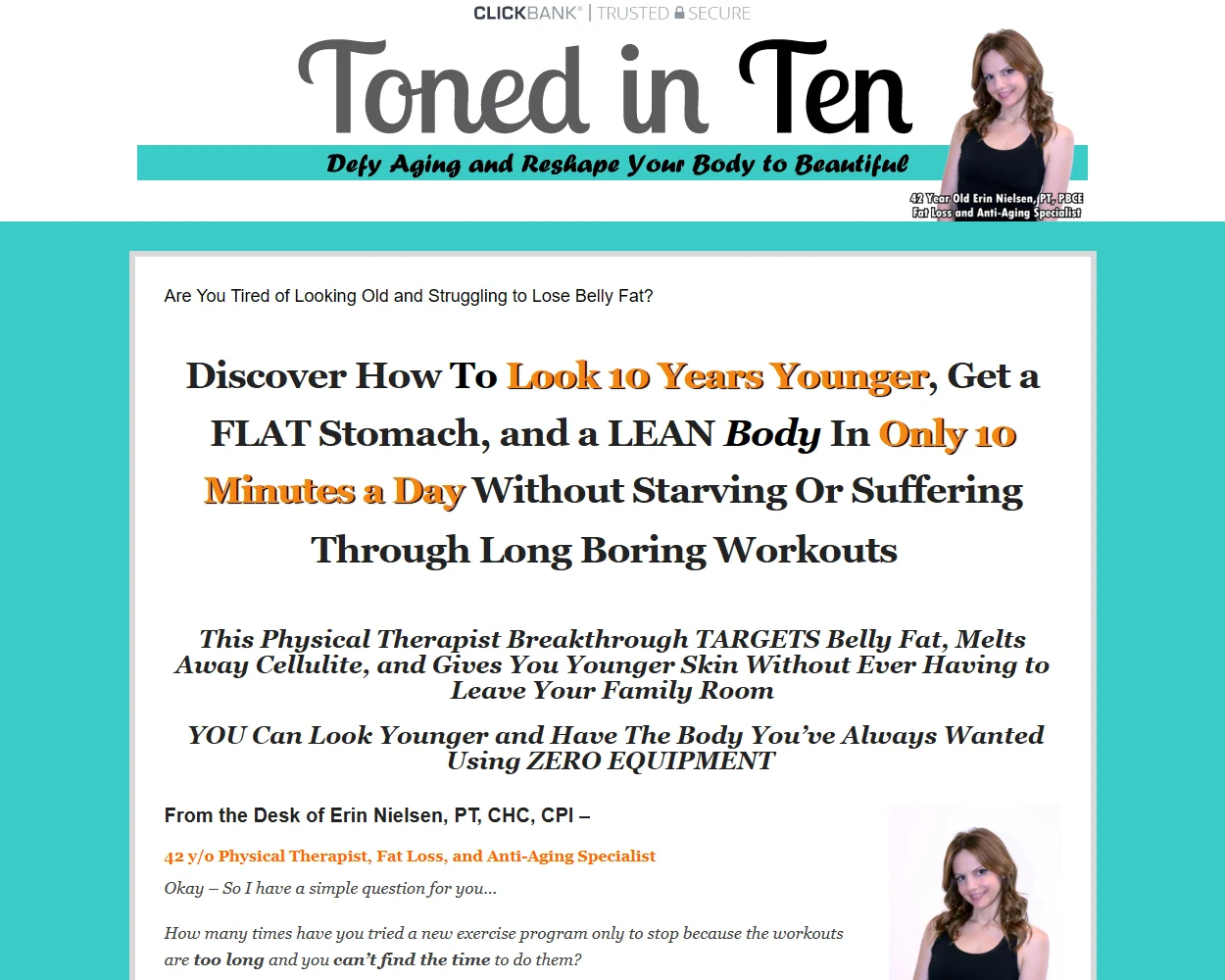 Toned In Ten Fitness features