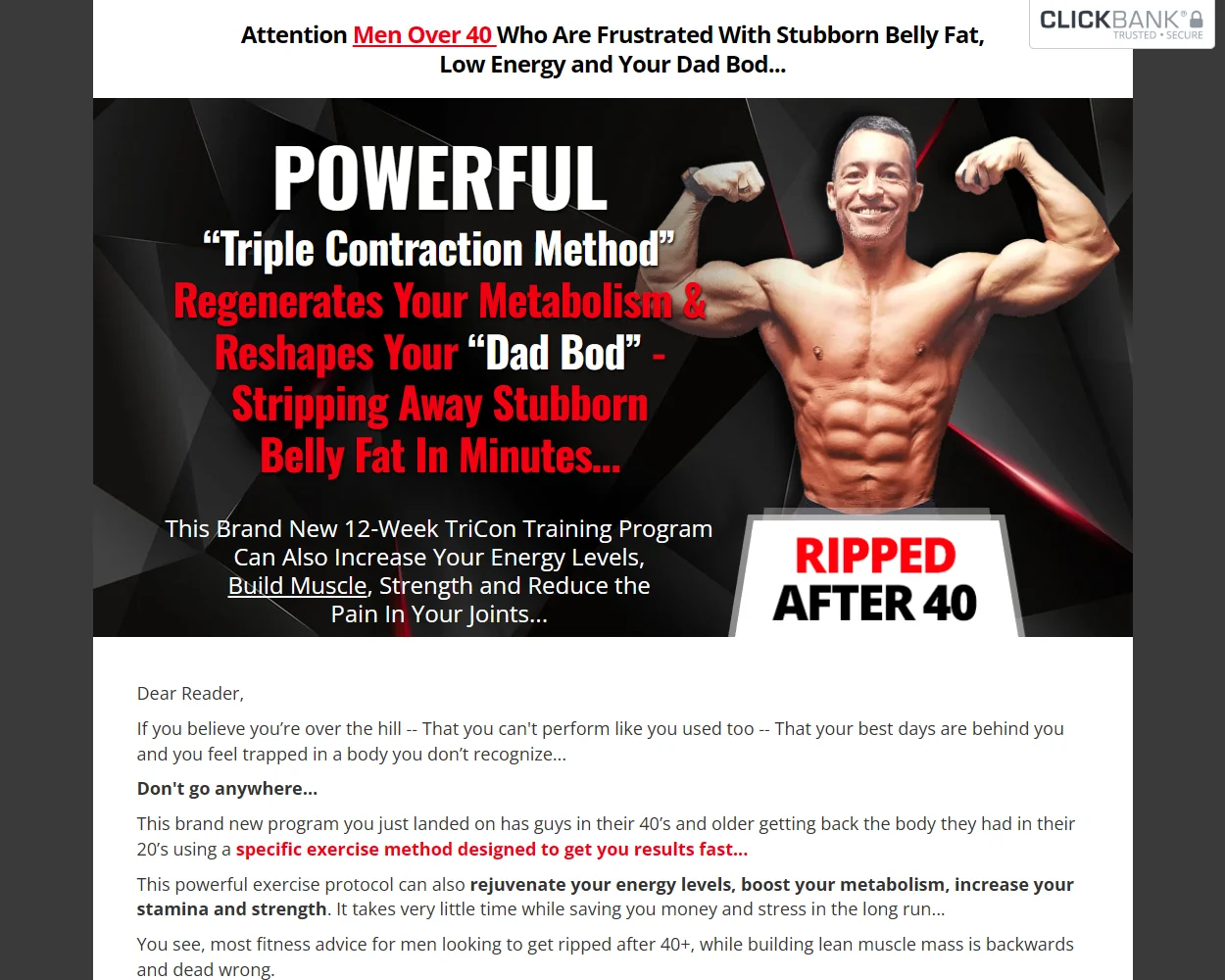 Ripped At 40 For Men features