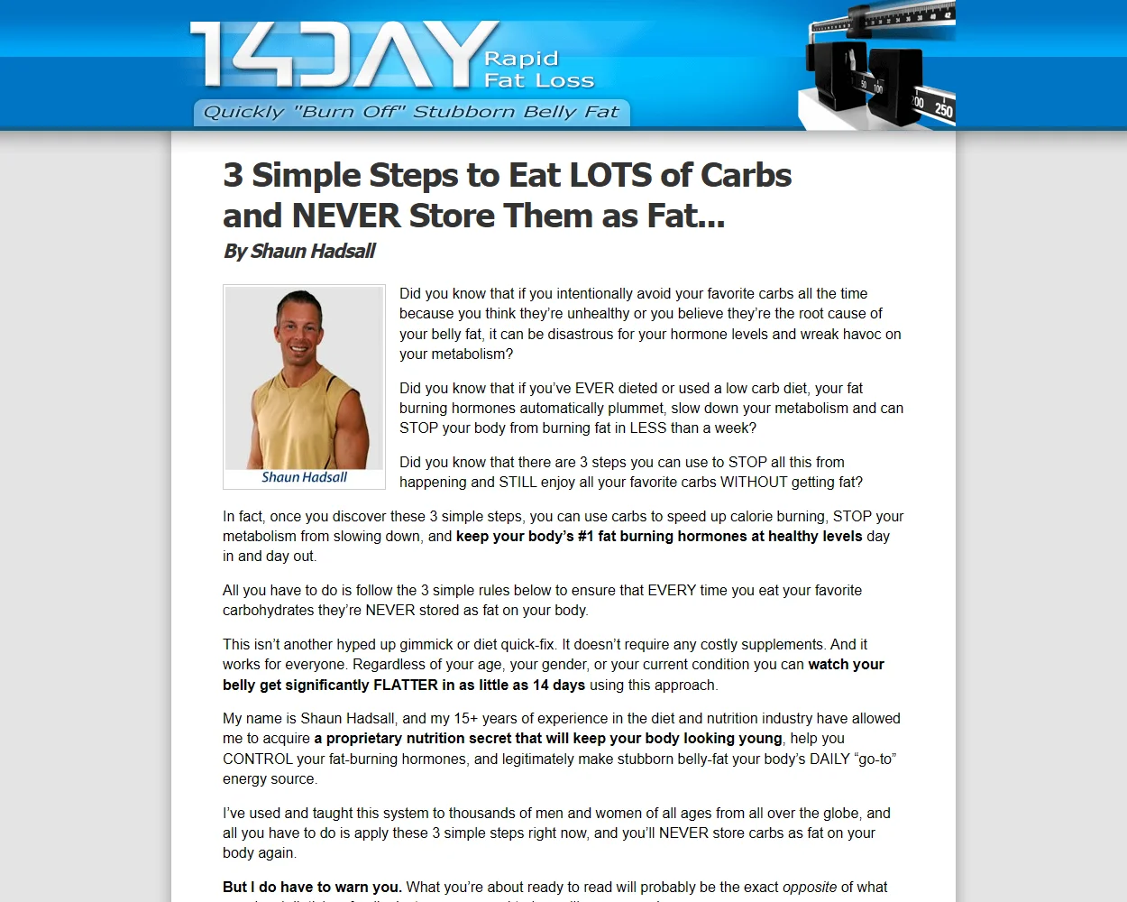 14 Day Rapid Fat Loss Plan features