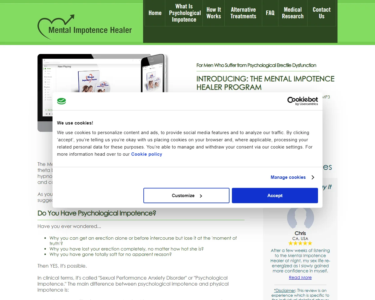 Mental Impotence Healer features