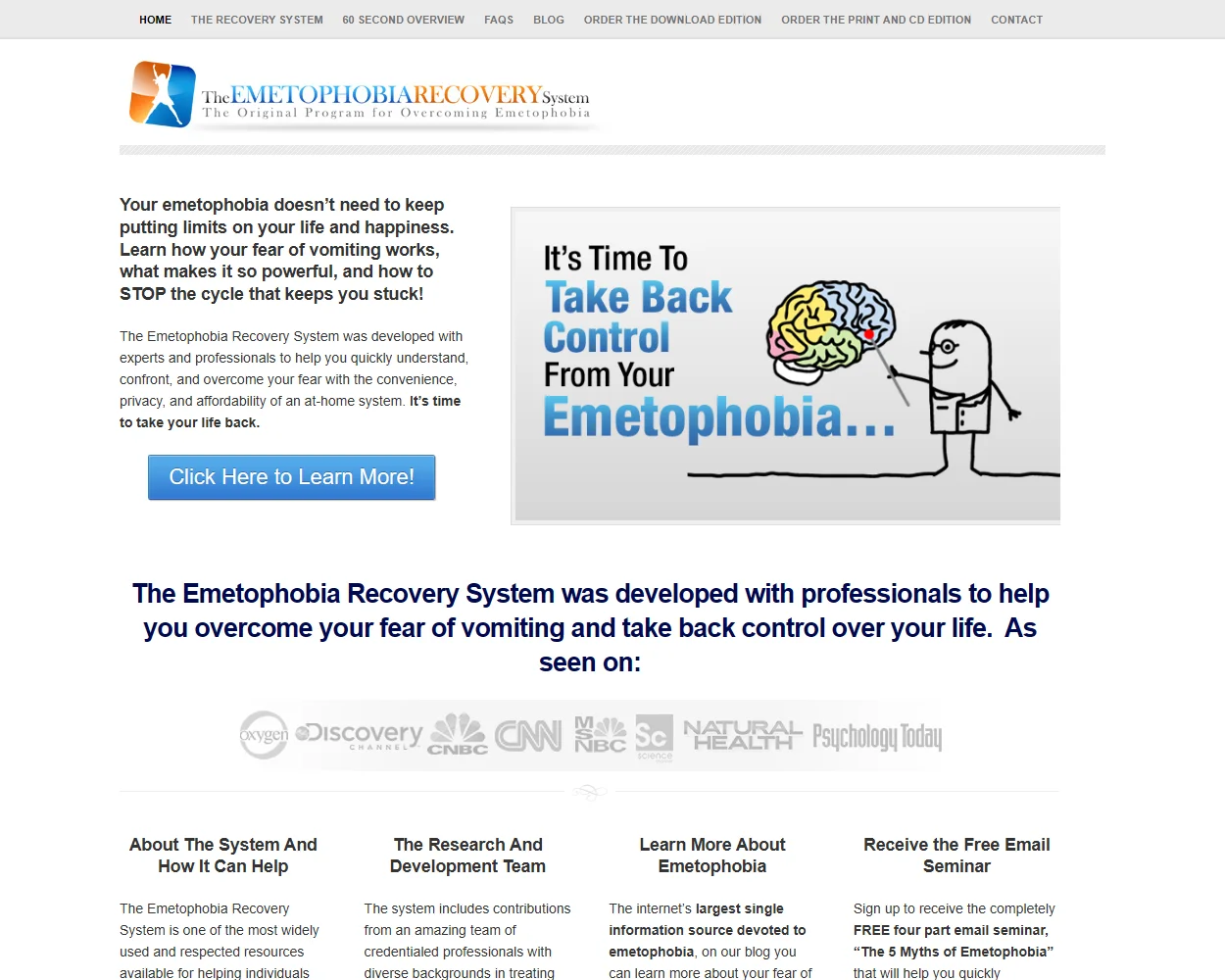The Emetophobia Recovery System features