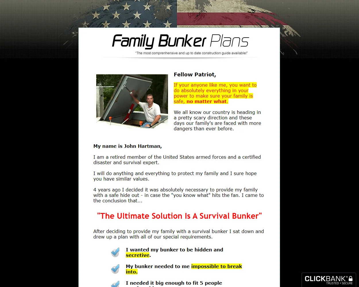 Family Bunker Plans features