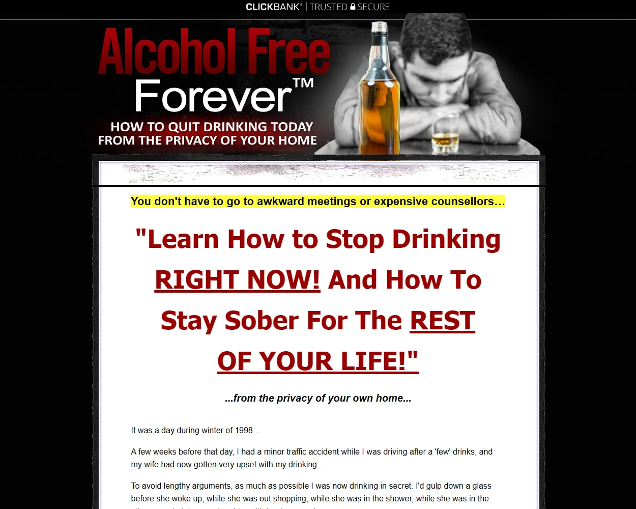 Alcohol Free Forever features