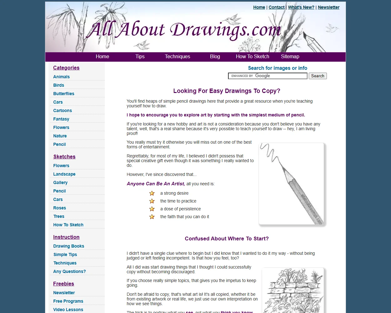 All About Drawings features