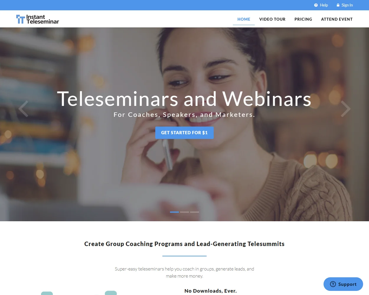 Instant Teleseminar features