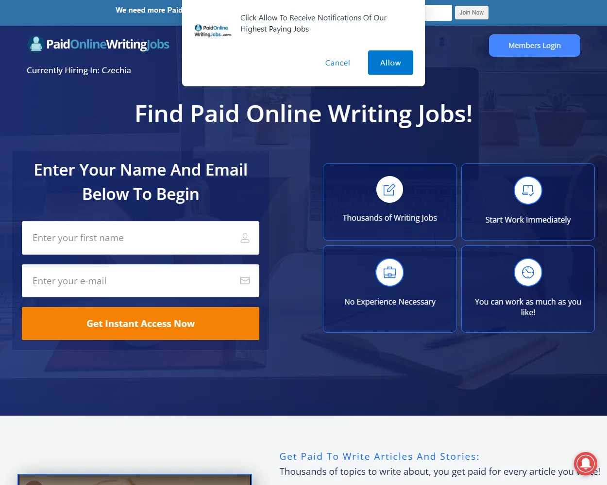 Paid Online Writing Jobs features