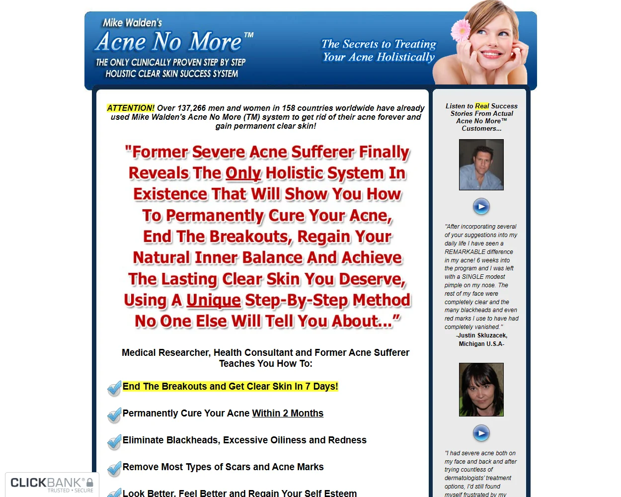 Acne No More features