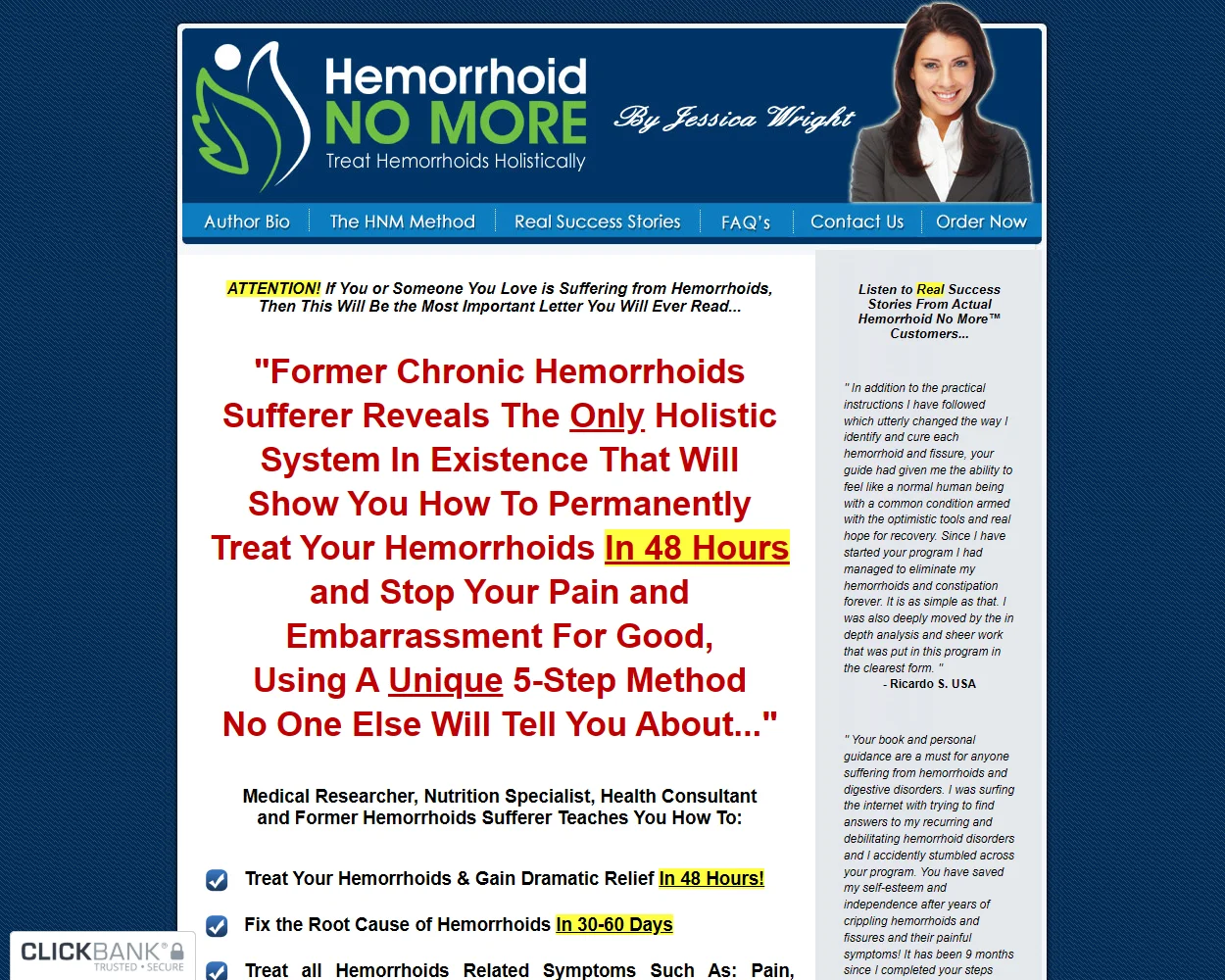 Hemorrhoid No More features