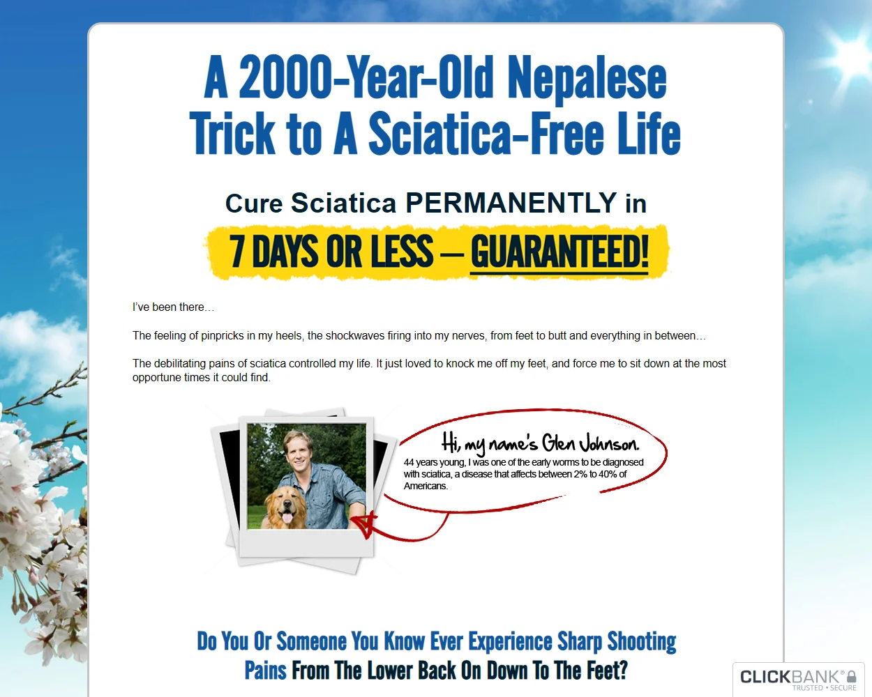 Sciatica SOS features