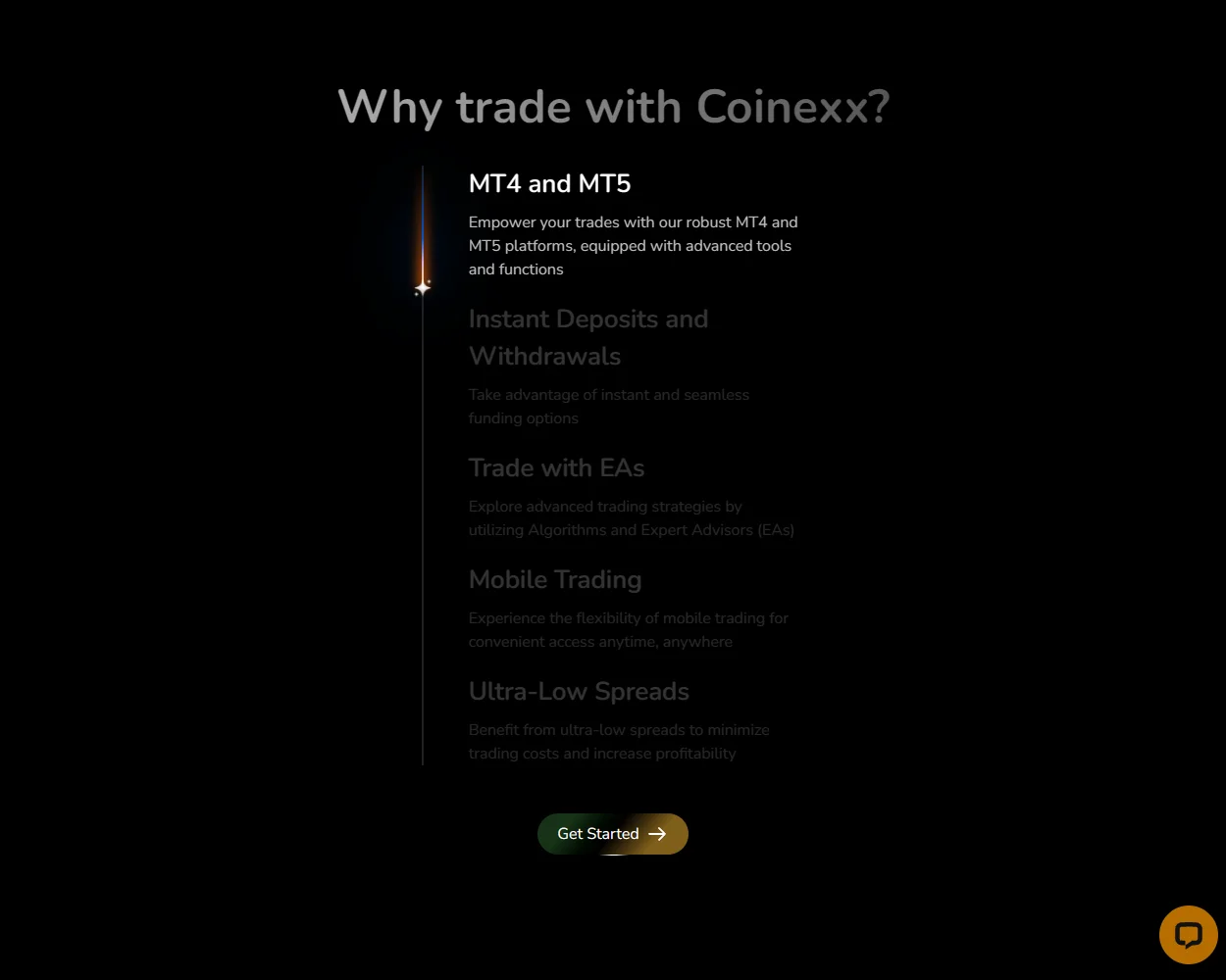 Coinexx.com features