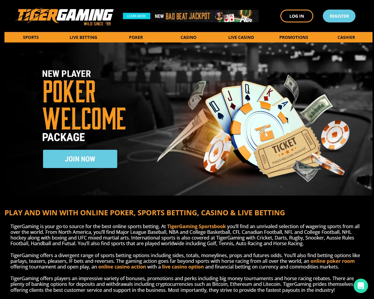 Tiger Gaming features