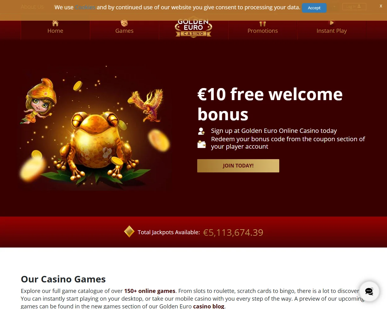 Golden Euro Casino features