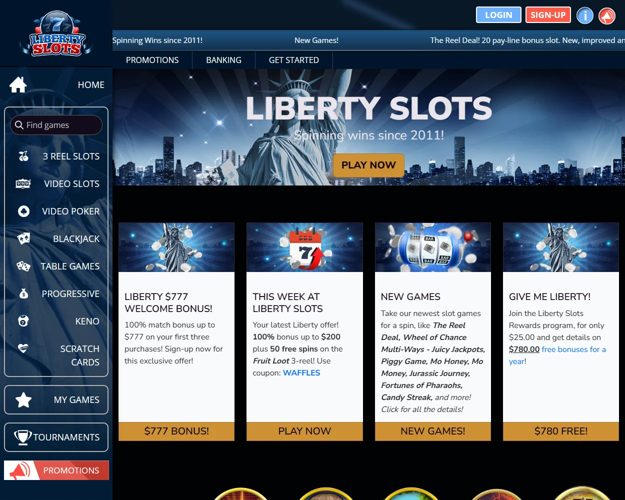 Liberty Slots features