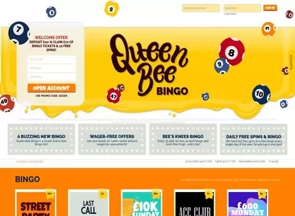 QueenBeeBingo.com features