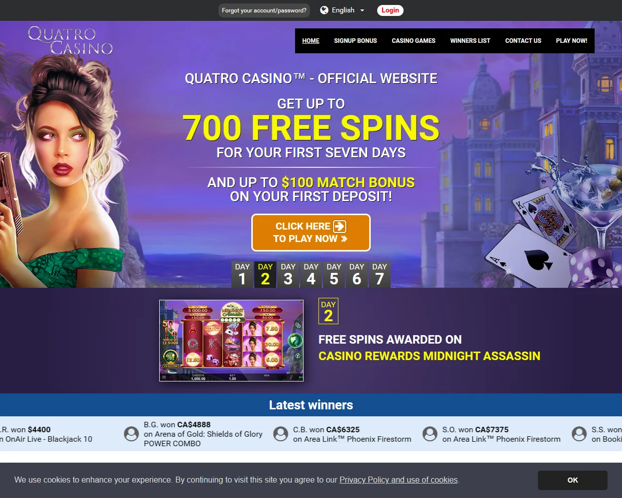 Quatro Casino features