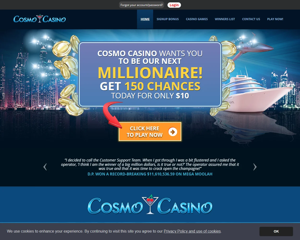 Cosmo Casino features