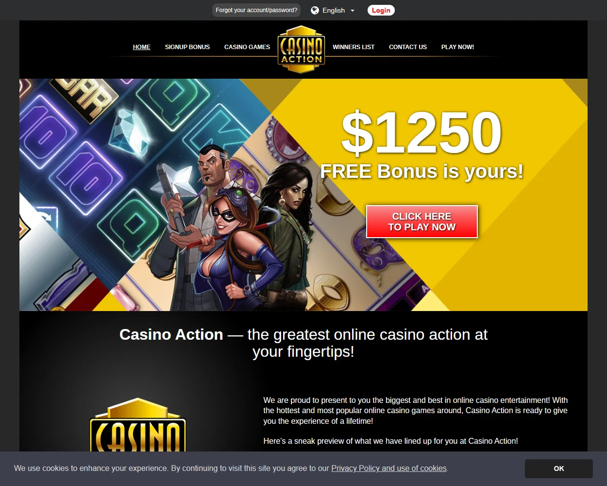 Casino Action features