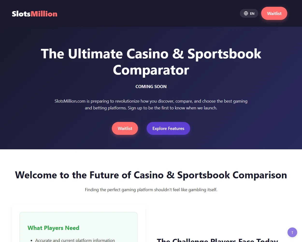 SlotsMillion Casino features